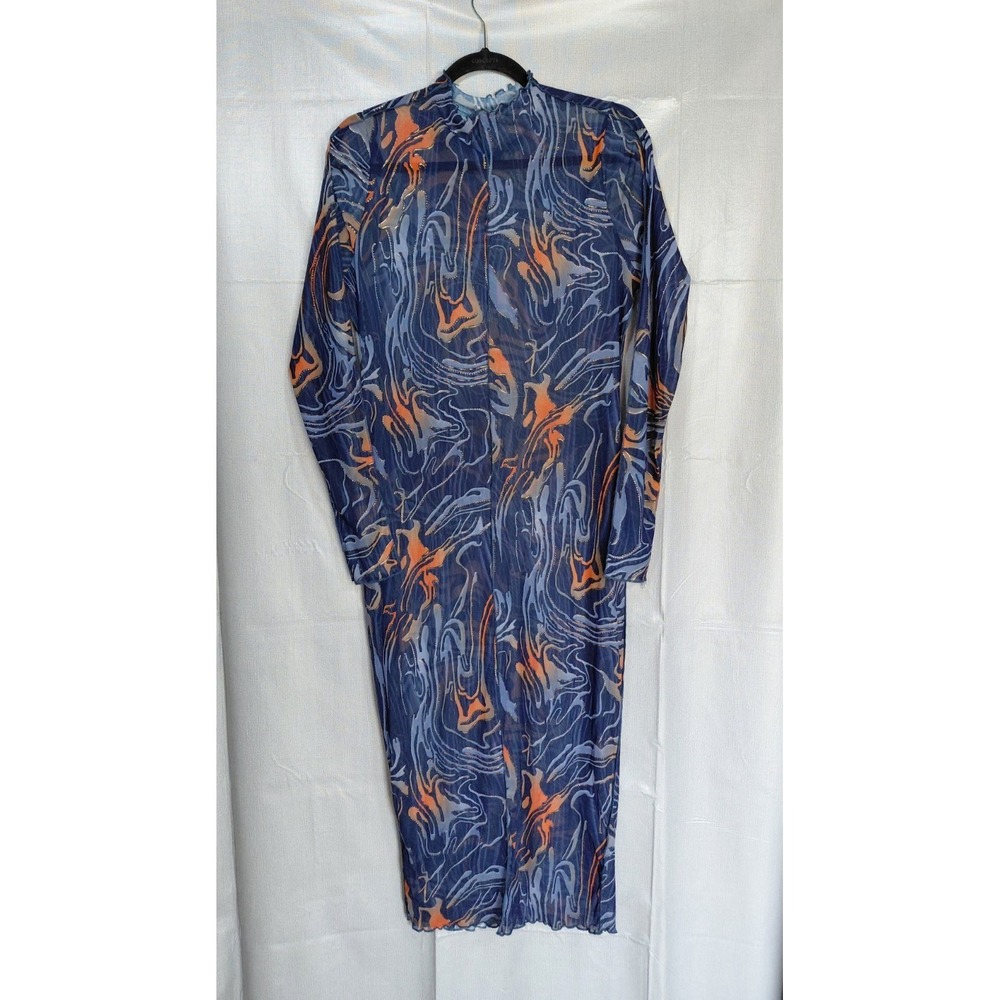 Fashion Nova Sheer Mesh Sheath Dress 2X Bodycon‎ Marble Swirl